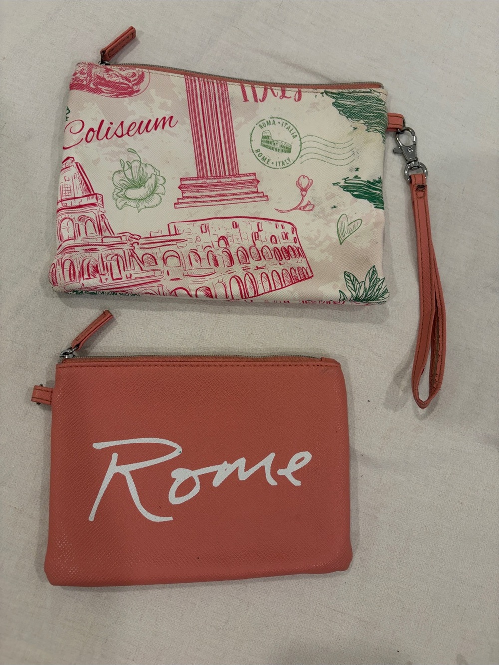 Source Unknown Coral Rome Two-Piece Wristlet Set